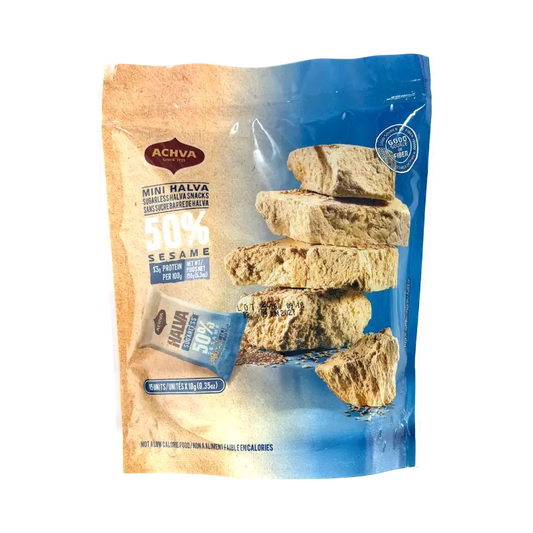 Achva Mini Halva Snacks – Sugarless (50% Sesame)